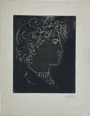 un dessin en noir et blanc représentant une femme aux cheveux bouclés