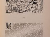 an old book with a drawing of a group of people sitting around a table