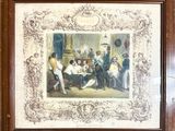 peinture d'un groupe de personnes assises autour d'une table dans une pièce