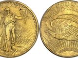 a gold coin with the image of a woman holding an eagle