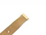 an image of a gold watch strap with a metal clasp