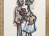 an image of a painting of a man and a woman holding flowers