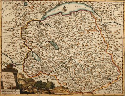 an old map of the country of france with a bird on it