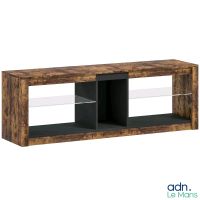 Meuble TV avec lumières LED et télécommande, étagères et com…