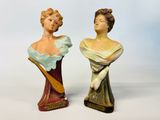 paire de figurines en céramique représentant une femme et un homme