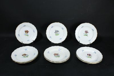 MEISSEN Partie de service comprenant neuf assiettes en porce…