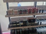 a display case with lipstick on it in a store