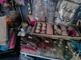 many items that are sitting on a shelf in the room