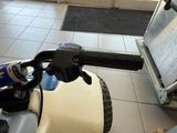 a motorcycle that is parked in a garage