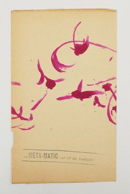 a picture of a pink painting on a yellow piece of paper