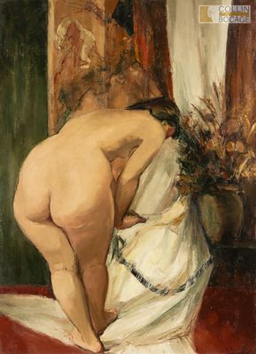 une image représentant un tableau où l'on voit une femme penchée sur un lit
