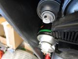 a close up view of a car ' s exhaust pipe