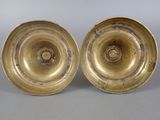pair of antique brass plated candlestick holders