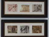 deux tableaux encadrés sur le mur d'une pièce