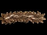 une photo en gros plan d'une broche en feuille d'or