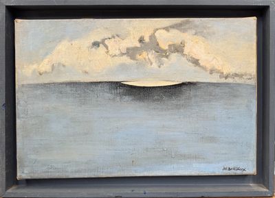 une image d'un tableau représentant un bateau dans l'eau