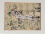 un tableau représentant une femme allongée par terre