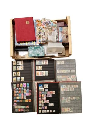 a lot of stamps in a box on the table