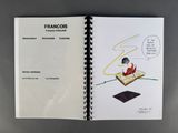 an open book with a picture of a cartoon character on it