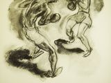 an image of a drawing of two boxers fighting in a boxing ring