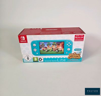 nintendo wii game console with animal crossing game and accessories