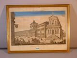 une vieille photo d'un bâtiment devant lequel se trouve une calèche