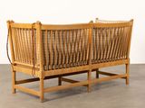 an image of a wooden bench in a room