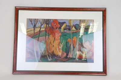 a picture of a painting hanging on the wall