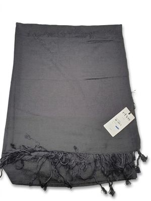 a close up of a black scarf on a white background