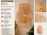 L'image présente les instructions relatives à la boule de suspension accrochée au plafond.