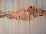tableau représentant une femme allongée sur le ventre, tenant une balle dans la main