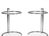 pair of chrome side tables with glass top