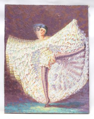 painting of a woman in a white dress holding a white shawl