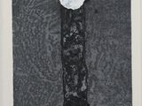a black and white photo of a piece of paper with a flower on it