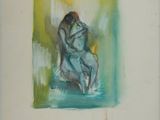 an image of a painting of a woman sitting on a chair