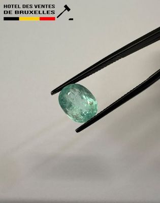 an image of a pair of tongs holding a green diamond