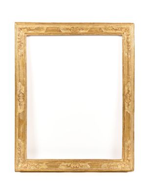 a gold frame with a white background