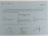 the certificate is being signed by a man who is holding a tennis racquet