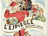 un vieux livre pour enfants français avec l'illustration d'un homme en costume rouge