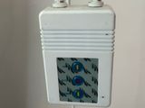 a white box with two wires attached to it