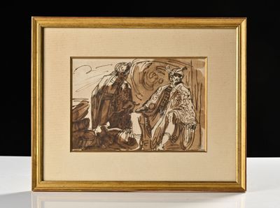 une image représentant un dessin d'un homme et d'une femme assis sur une chaise
