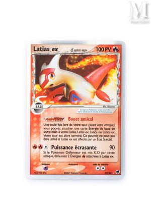 a close up of a pokemon card on a white surface