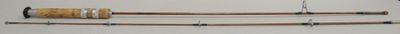 three different types of fishing rods on a white surface