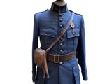 an image of a blue uniform on a mannequin with a hat on it