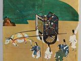 an image of a book with a picture of a horse drawn carriage