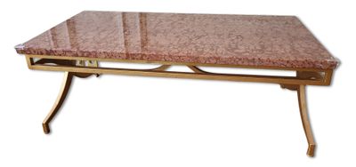 marble top coffee table with metal legs