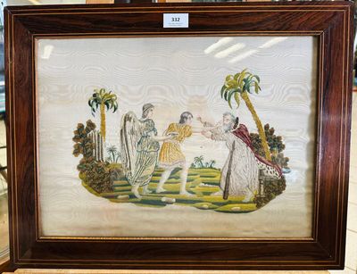 une vieille photo représentant un tableau où l'on voit un homme et une femme en train de jouer au golf