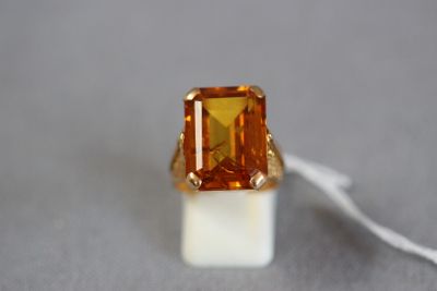 Bague monture or avec citrine (givre ) 11.78 gr TDD 54