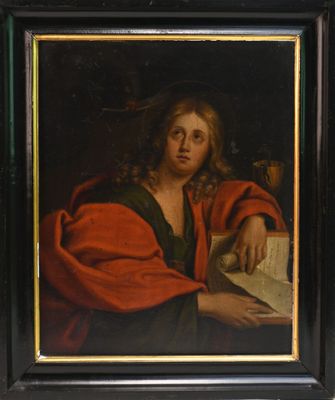 portrait d'un homme vêtu d'une robe rouge tenant un livre