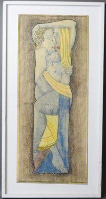 l'image d'un dessin représentant une femme tenant un bébé